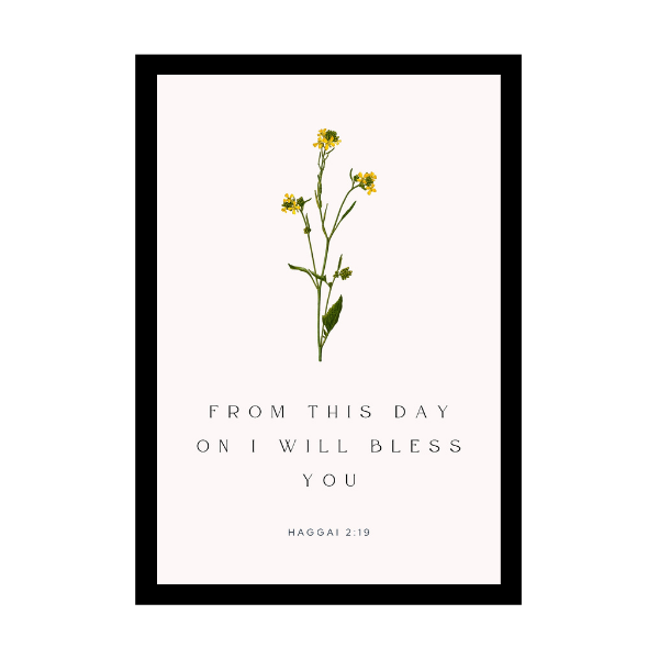 “From This Day On I Will Bless You” - Bible Verse Wall Hanging frame - Promises