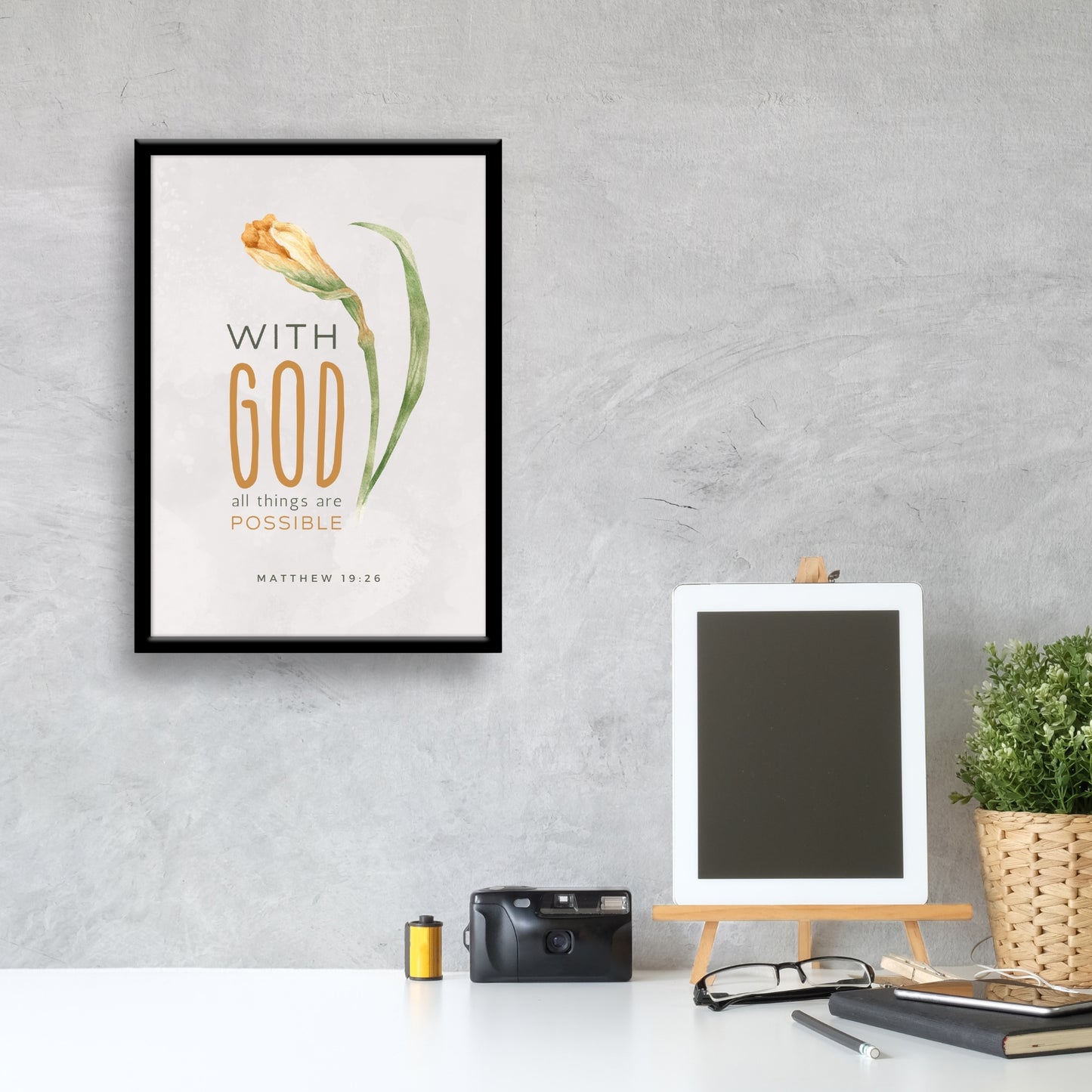 Bible verse wall frames home decor Items for living room wall hangings for office decoration Christian bible verse board -Size - 13” X 19”