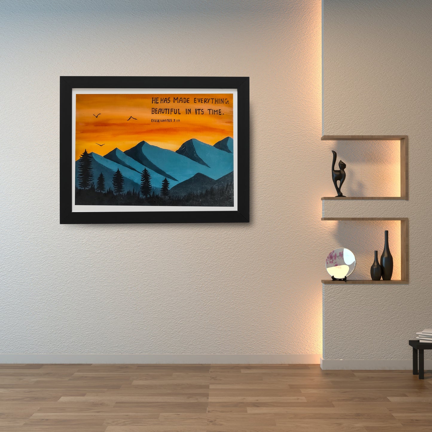 Authentic Hand crafted acrylic painting - Bible verse Wall decor
