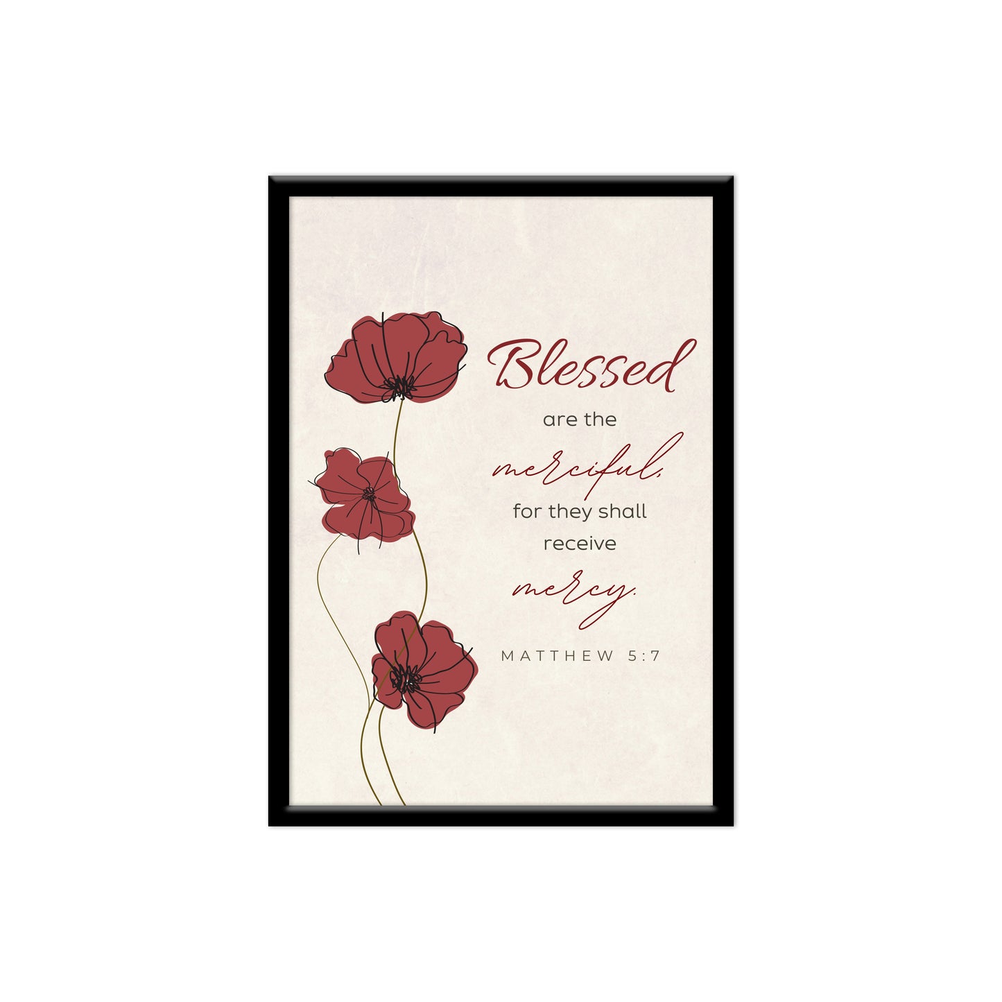 Blessed are the merciful.. Bible verse wall frames home decor Items for living room wall hangings for office decoration Christian bible verse board -Size - 13” X 19”