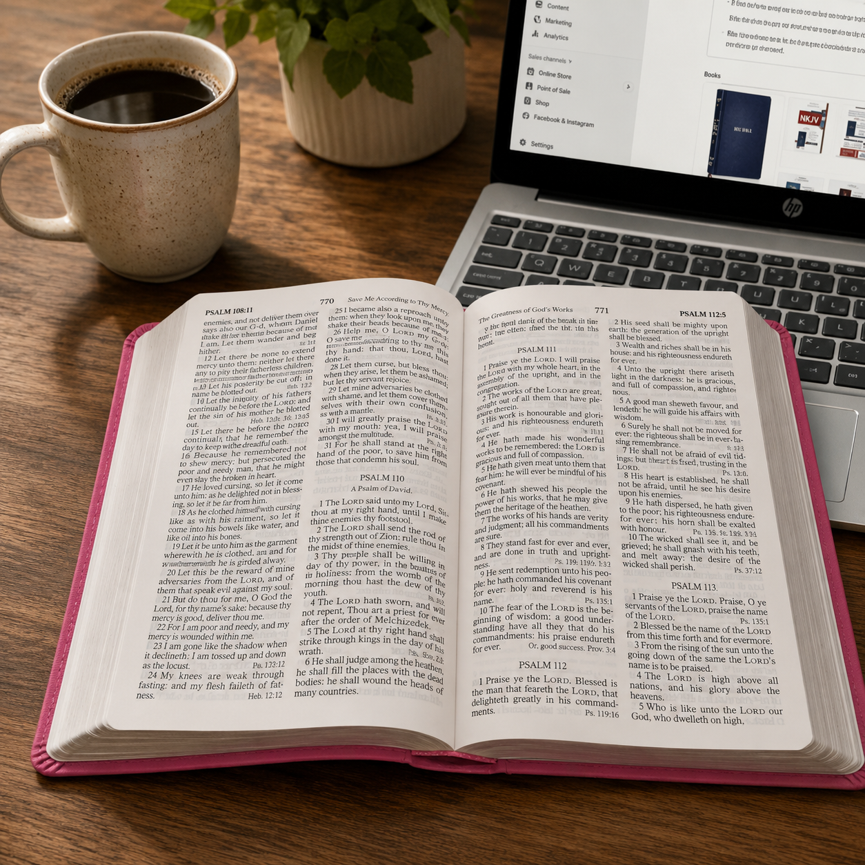 KJV Large Print Personal Size Reference Bible, Pink LeatherTouch Cover, 11.5-Point Font, Red Letter Edition, Concordance & Maps - Old and New Testament - English Reference Bible Size- 6" X 8.5"