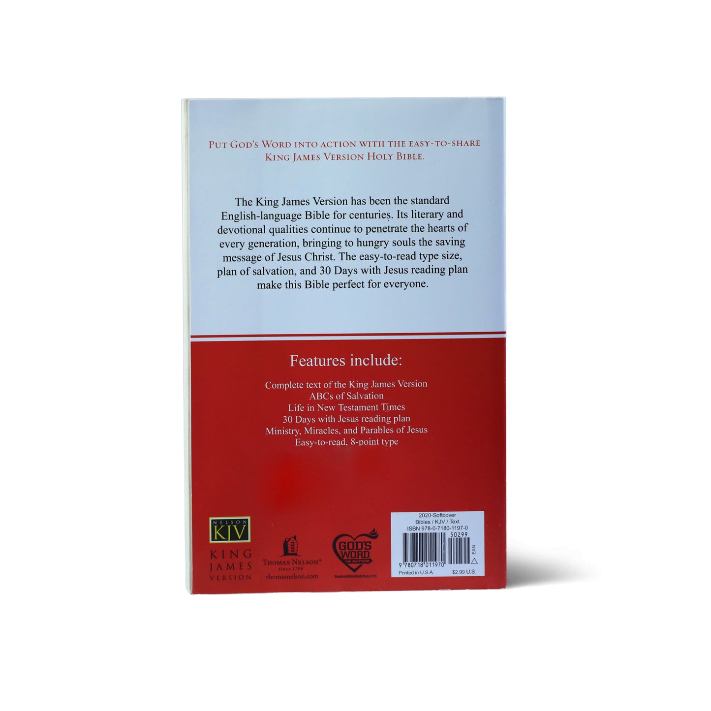 KJV Bible Red and White Holy Bible, King James Version Paperback