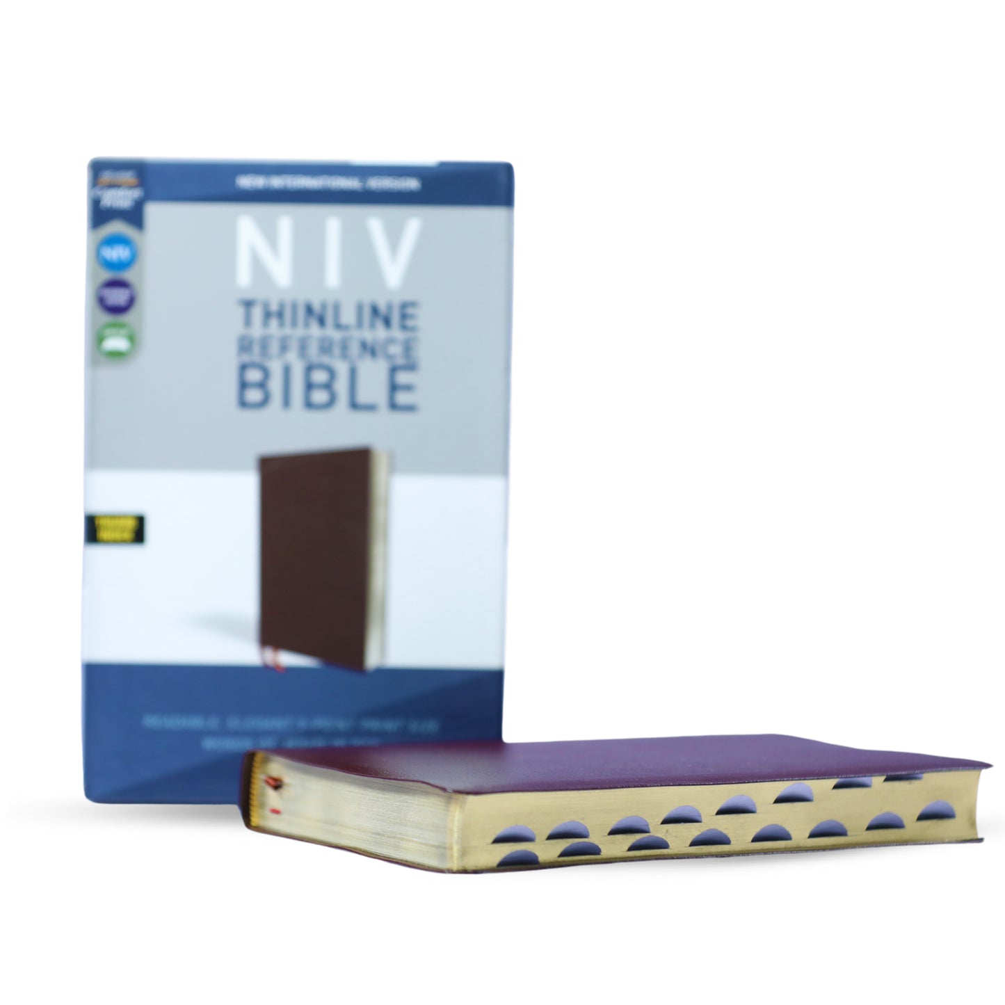 NIV, Thinline Bible, Bonded Leather, Black, Indexed, Red Letter Edition, New International Version