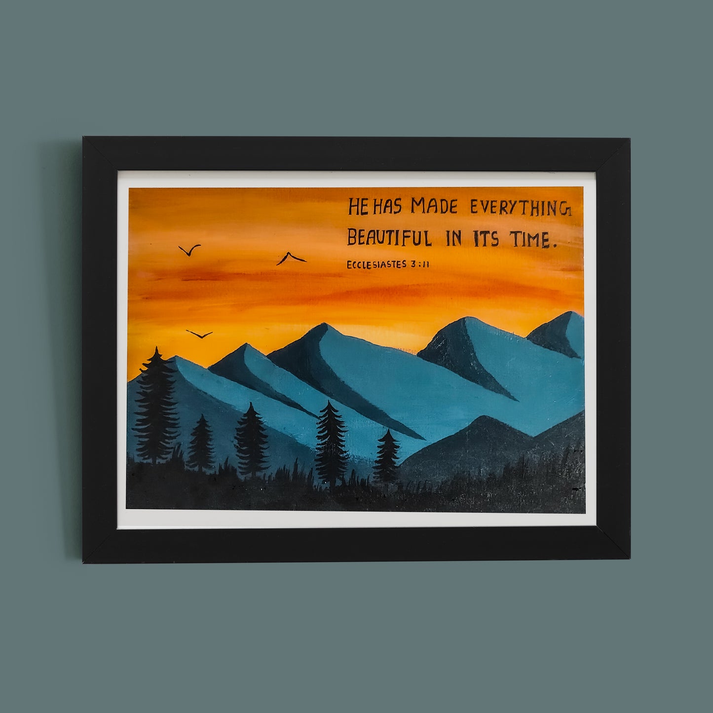 Authentic Hand crafted acrylic painting - Bible verse Wall decor