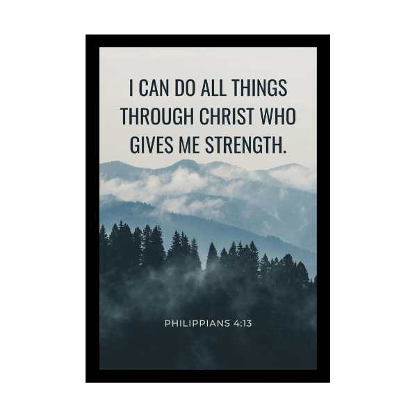 “I can do all things through Christ who gives me strength.”  - Bible Verse Wall Hanging frame - Gift for Housewarming