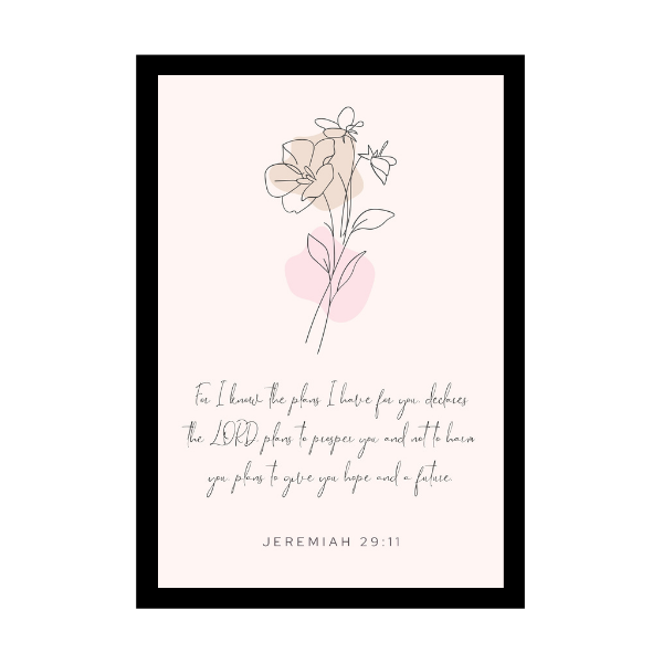 “For I know the plans I have for you,” declares the LORD, “plans to prosper you and not to harm you, plans to give you hope and a future.”   - Bible Verse Wall Hanging frame - Office & Work place