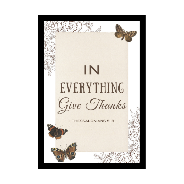 “In Everything Give Thanks”  - Bible Verse Wall Hanging frame - Gift for Wedding