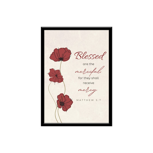 Blessed are the merciful.. Bible verse wall frames home decor Items for living room wall hangings for office decoration Christian bible verse board -Size - 13” X 19”