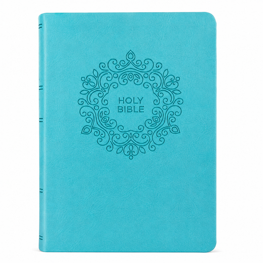 NKJV Bible, Compact, Leathersoft, Turquoise Blue, Red Letter, Comfort Print Holy Bible Old and New Testament - English Reference Bible Size 4.5" X 7"