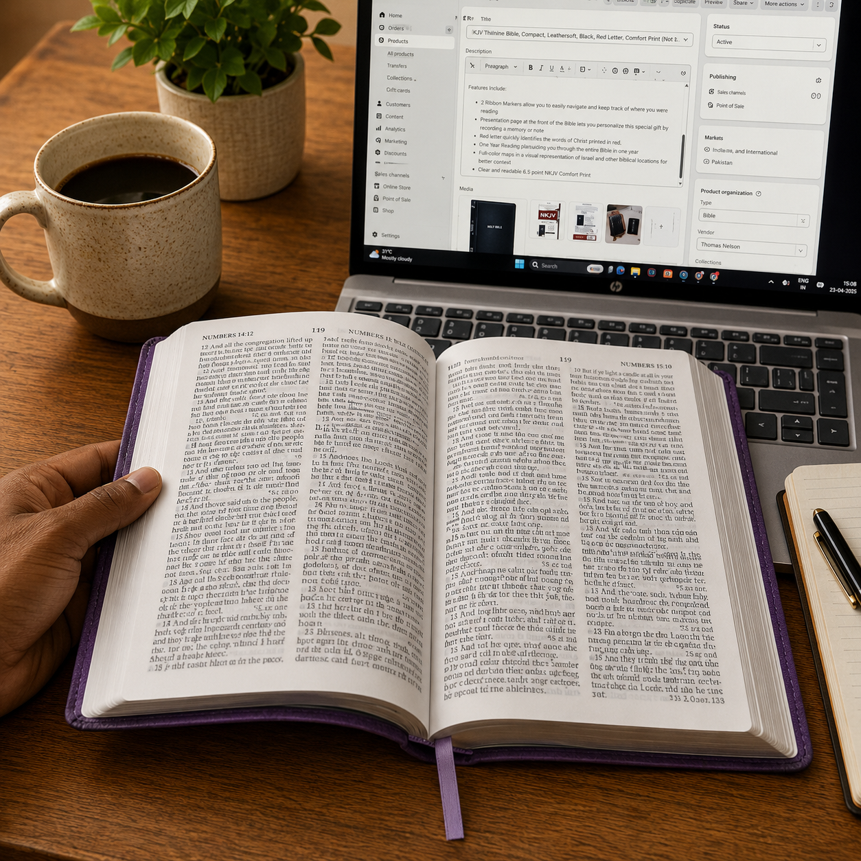 KJV Large Print Personal Size Reference Bible, Violet LeatherTouch Cover,  11.5-Point Font, Red Letter Edition, Concordance & Maps - Old and New Testament - English Reference Bible Size- 6" X 8.5"