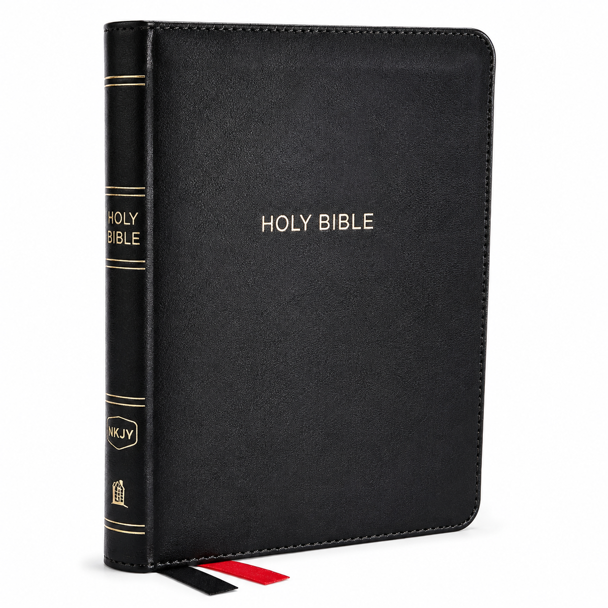 NKJV Thinline Bible, Compact, Leathersoft, Black, Red Letter, Comfort Print Holy Bible Old and New Testament - English Reference Bible 4.5" X 7"