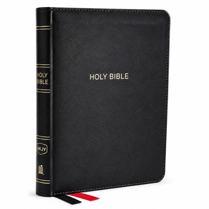NKJV Thinline Bible, Compact, Leathersoft, Black, Red Letter, Comfort Print Holy Bible Old and New Testament - English Reference Bible 4.5" X 7"