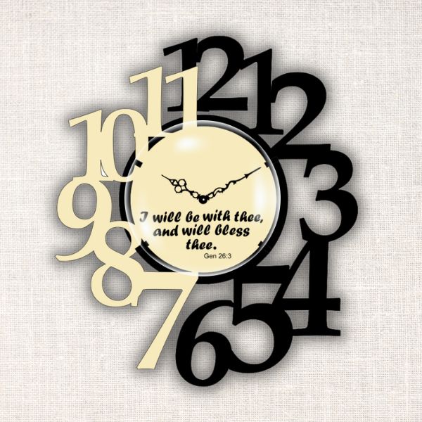 I will be with thee…Bible Verse Wall Hanging clock- Home decor