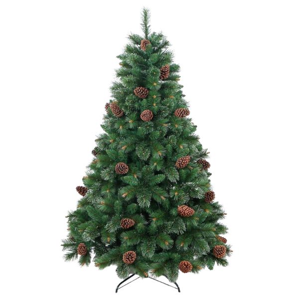 5 Feet Snow Pine Christmas Tree with Iron Stand for Home Decoration on Christmas, X-Mas Tree