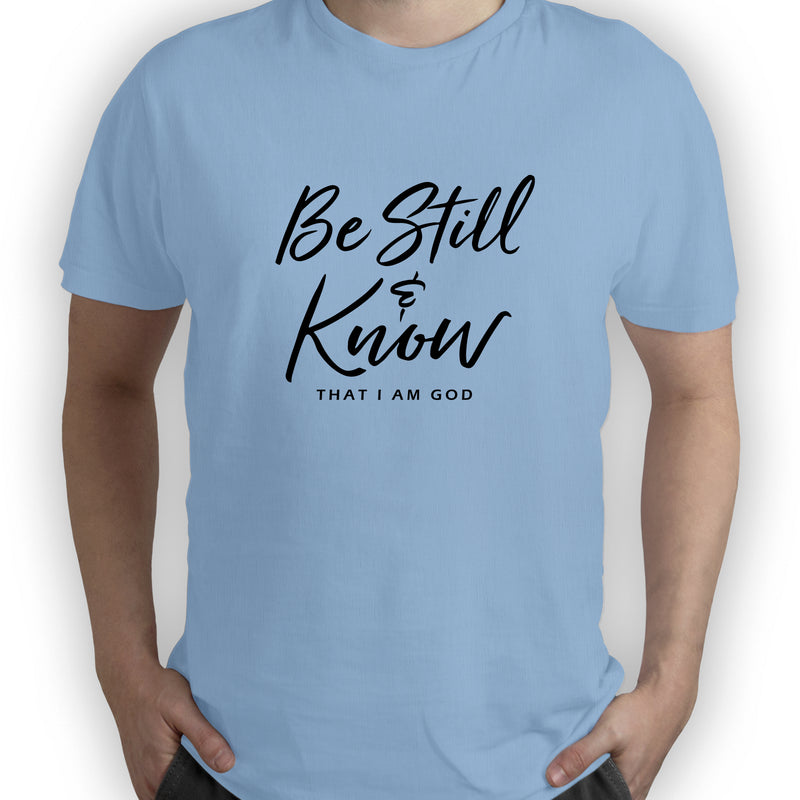 Men’s Round Neck Casual Regular Fit Half Sleeve "Be still & know that I am God" printed T-shirt