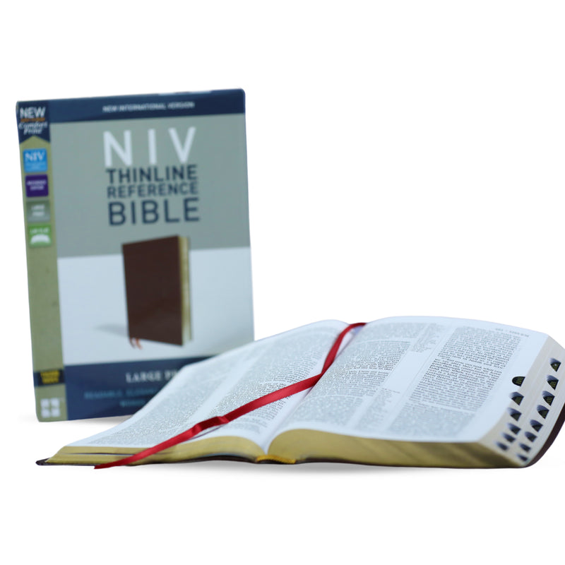 NIV, Thinline Bible, Bonded Leather, Black, Indexed, Red Letter Edition, New International Version