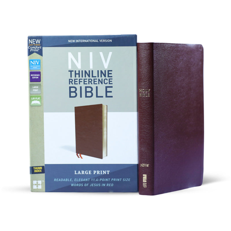 NIV, Thinline Bible, Bonded Leather, Black, Indexed, Red Letter Edition, New International Version