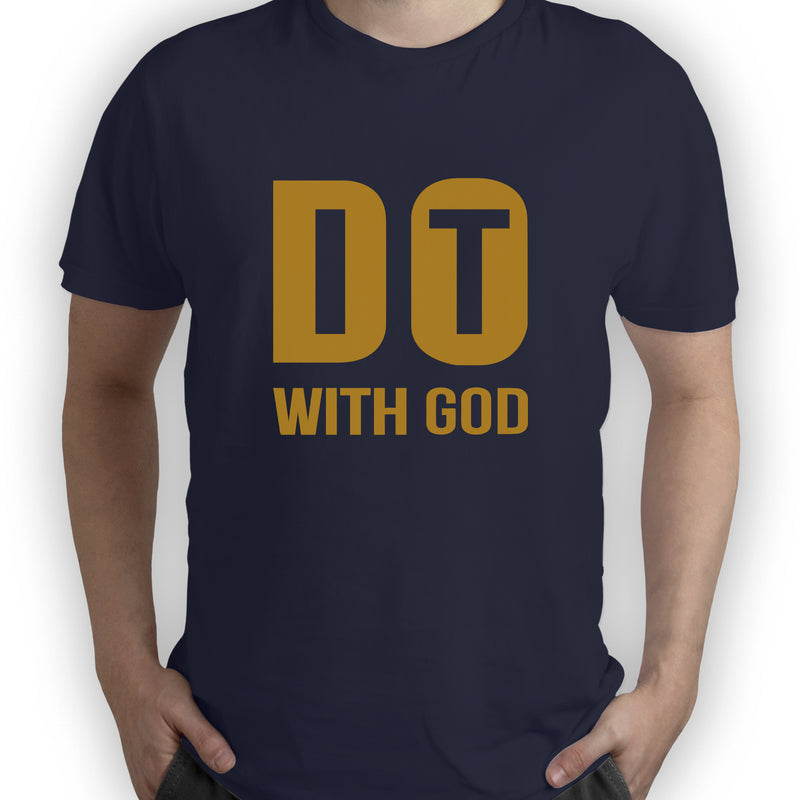 Men’s Round Neck Casual Regular Fit Half Sleeve "Do it with God" printed T-shirt