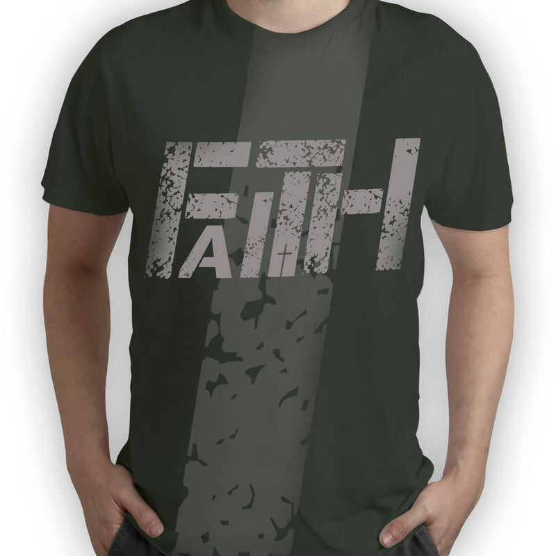 Men’s Round Neck Casual Regular Fit Half Sleeve "Faith" printed T-shirt