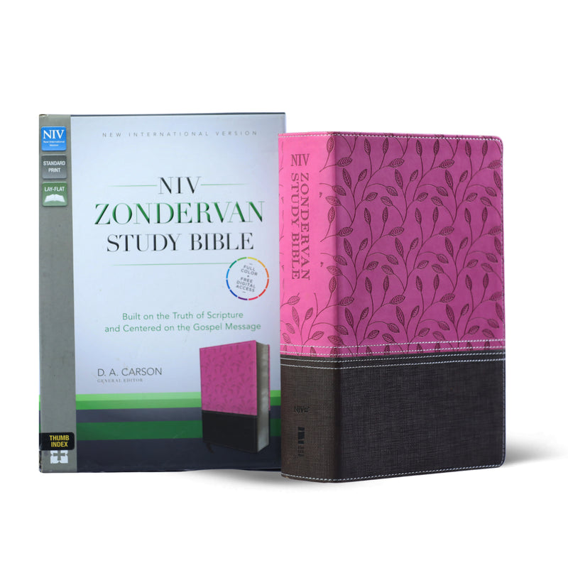 Zondervan Study Bible: New International Version, Imitation Leather, Orchid / Chocolate, Italian Duo-Tone, With Ribbon Marker