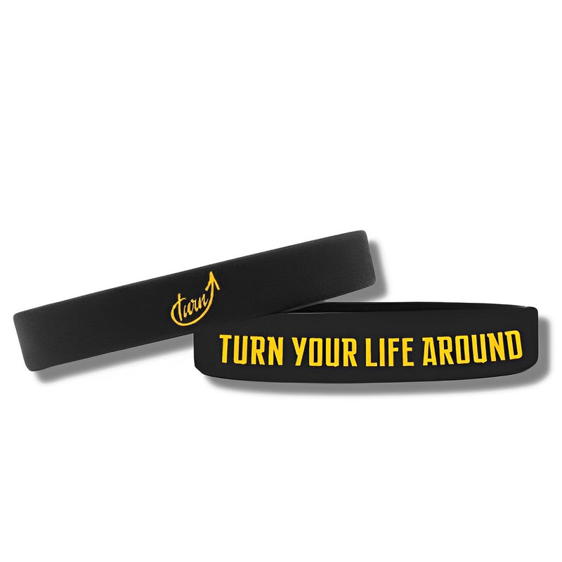 UTurn Wristband with Inspirational quote Turn your life around  Silicone Bracelets Stretchable Wristbands for Men, Women and  Teen Gifts - 1 piece